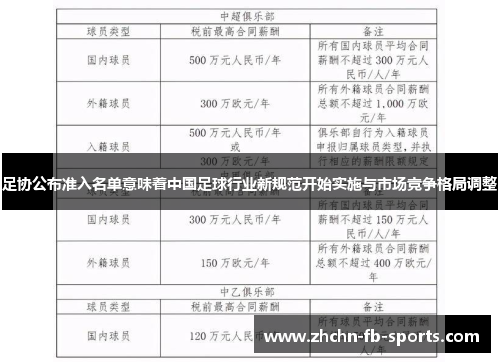 足协公布准入名单意味着中国足球行业新规范开始实施与市场竞争格局调整 足协公布准入名单意味着中国足球行业新规范开始实施与市场竞争格局调整